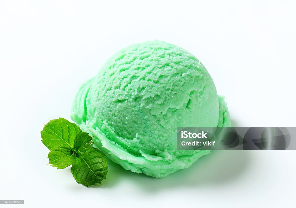 Colher de Gelado de verde - Royalty-free Gelado de Menta Foto de stock