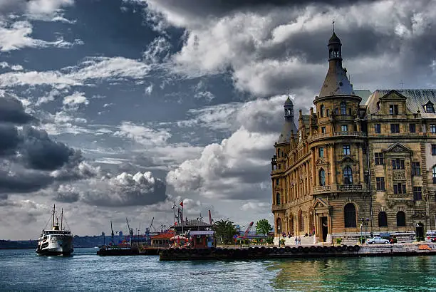 Haydarpasa Train Station Old Historical Office Building in Istanbul in Turkey.
