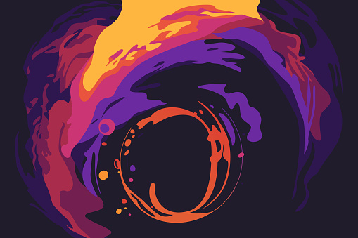 An abstract background with multicolored circle symbolizing the endless universe.