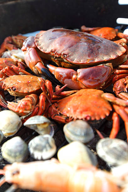 istock crabs shrimps on charcoal grill 178399643
