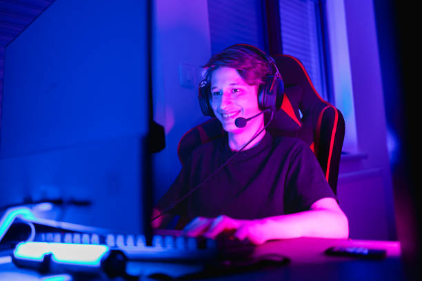 istock Playing a video game in gaming station 1784017584