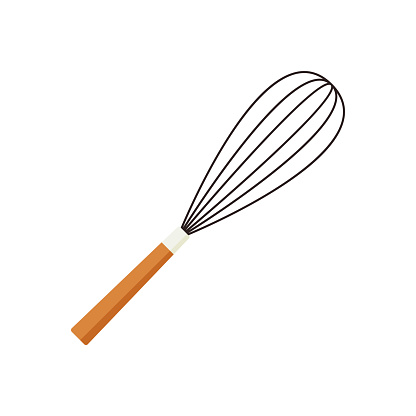 Beater egg whisk vector. Beater whisk on white background. Whisk logo design.