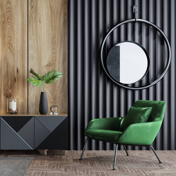 istock Modern lobby interior minimalist room wall decor panels 1784022186