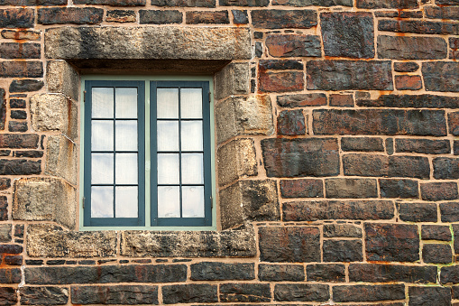 Window detail of the historic barracks building in Fort George, Halifax downtown, Canada