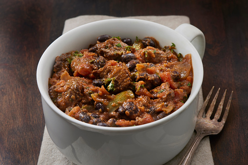 Steak Chili with Black Beans and Onions