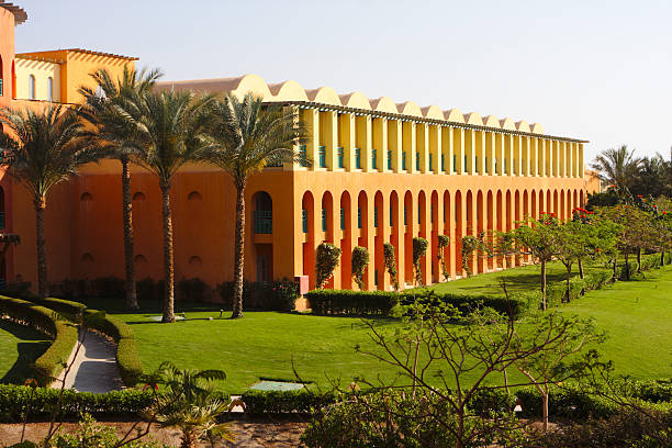 istock Luxury hotel facade in morning sun light 178403441