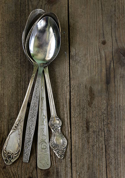 istock vintage silver cutlery on a wooden background 178403538