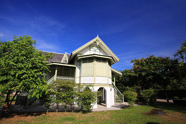 istock Green antique wooden house 178404092