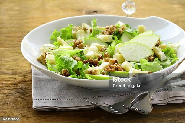 Salad With Apples Walnuts And Cheese Stock Photo - Download Image Now - Appetizer, Apple - Fruit, Brie