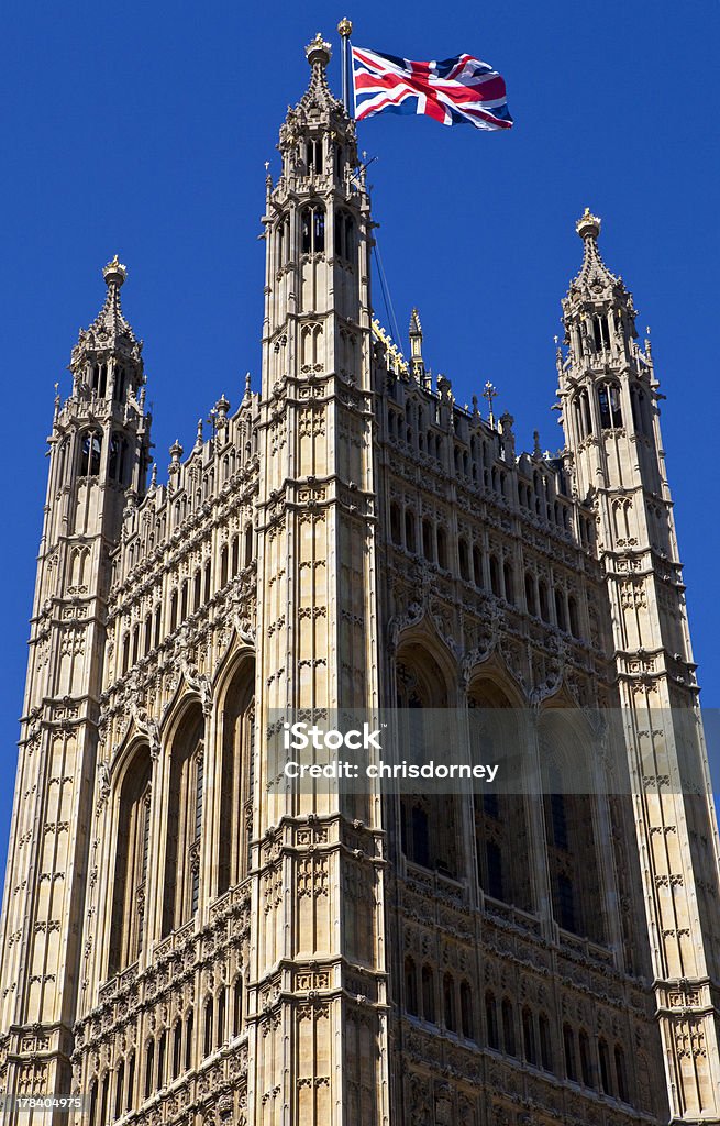 Victoria Tower al Parlamento britannico - Foto stock royalty-free di Architettura