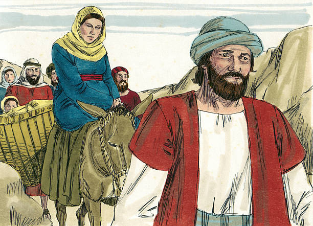 Joseph Takes Mary to Nazareth stock photo