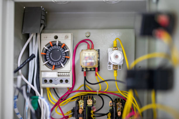 istock Electrical cabinet timer used to power large electrical equipment. 1784052515