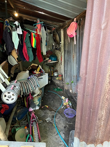 Unkept and a dirty house in a slum area in Meru Klang