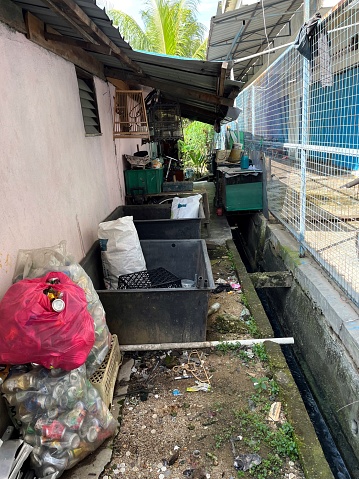 Dirty , unkept house in a slum area in Klang