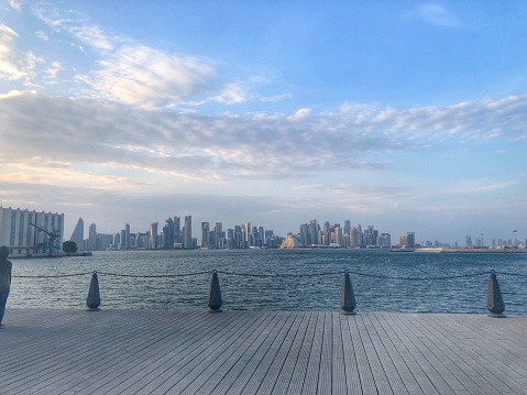 Doha, sea, port, sky