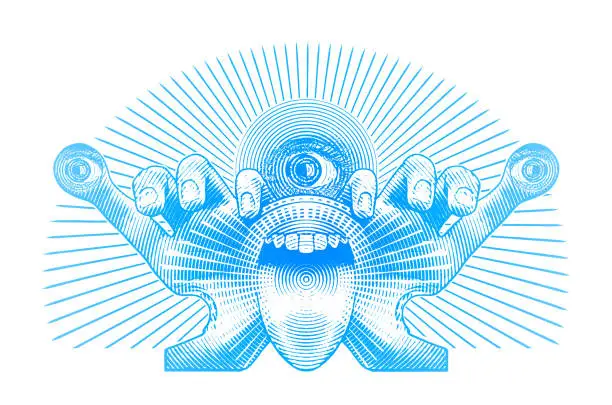 Vector illustration of Humorous Monster making a face