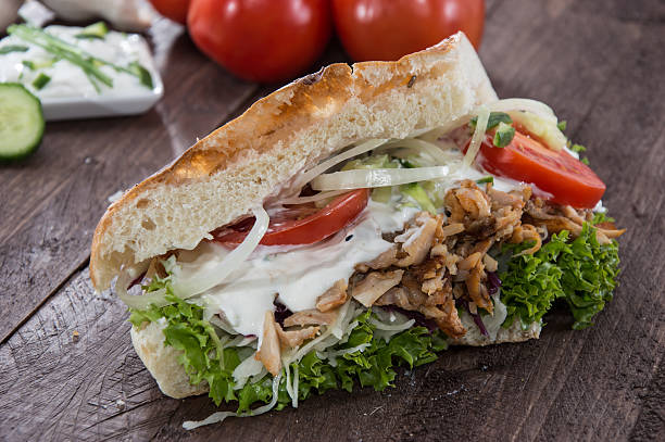 istock Pita bread with Kebab on wood 178406846