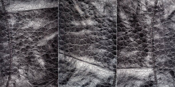 istock Collection of black leather textures 1784075195