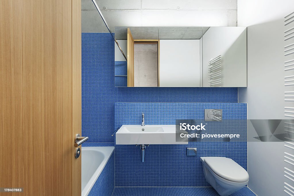 blue Badezimmer - Lizenzfrei Architektur Stock-Foto