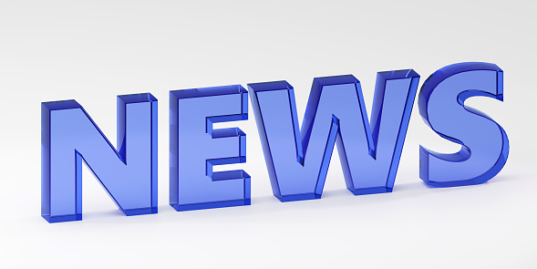 Sign news online internet media journalism 3D render illustration made by glass