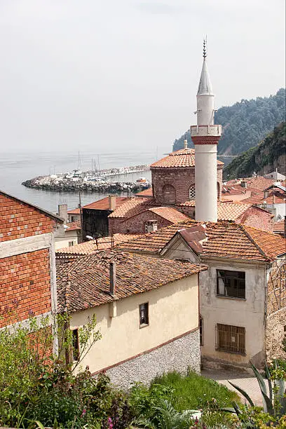 Zeytinbagi (Tirilye) homes and harbor in morning