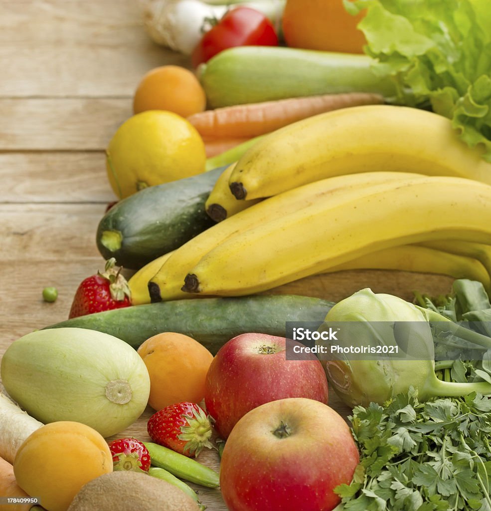 Frisches Obst und Gemüse-vegane Speisen - Lizenzfrei Apfel Stock-Foto