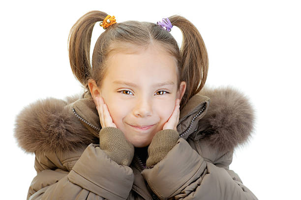 istock Little girl in brown jacket 178410093