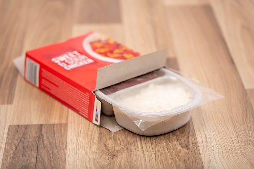 Sweet & Sour Chinese Ready meal next to outer box