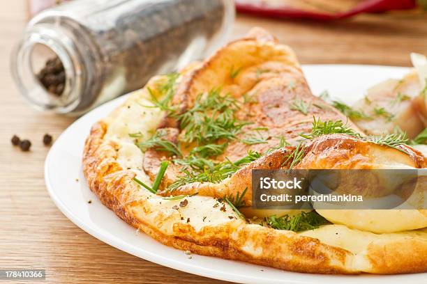 Omelette With Salted Mackerel Stock Photo - Download Image Now - Breakfast, Cooked, Dill