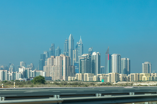 Dubai, United Arab Emirates - June 21, 2023: Dubai skyscrapers