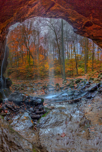 istock Lower Dundee Falls in Autumn, Beach City Wilderness Area, Ohio 1784123379
