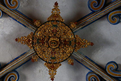 Keystone, ceiling of the Sacra Capilla del Salvador, Ubeda, Andalusia