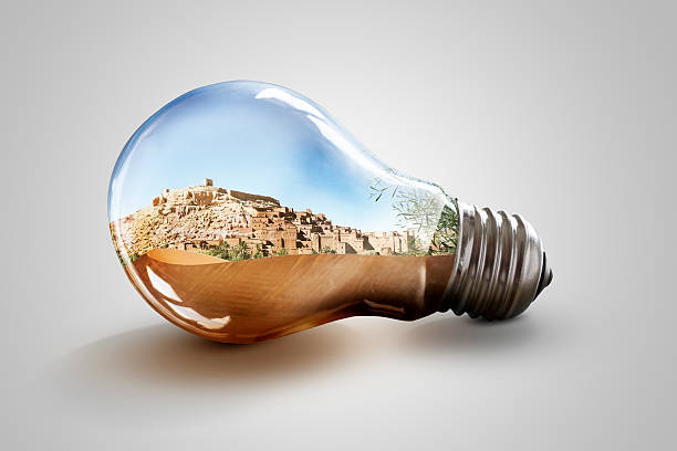 Kasbah of Ait Benhaddou inside light bulb