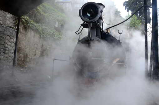 world heritage Steam engine of the Toy Train in Darjeeling District (West Bengal),India