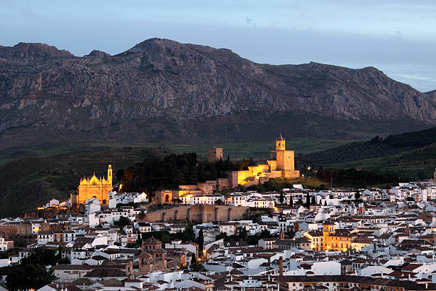 Andalusian town Antequera at dusk, Spain