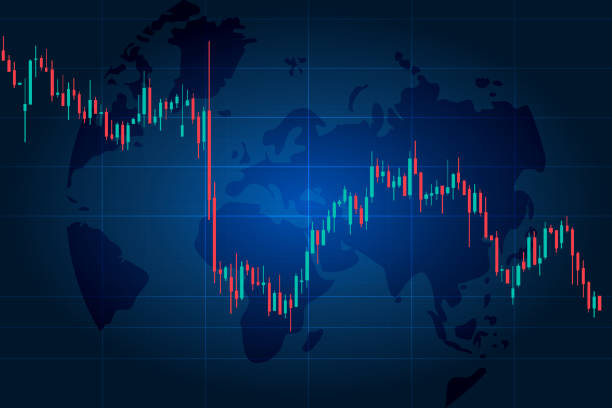 istock Candle stick graph chart. Stock market investment trading diagram on blue background. 1784138336