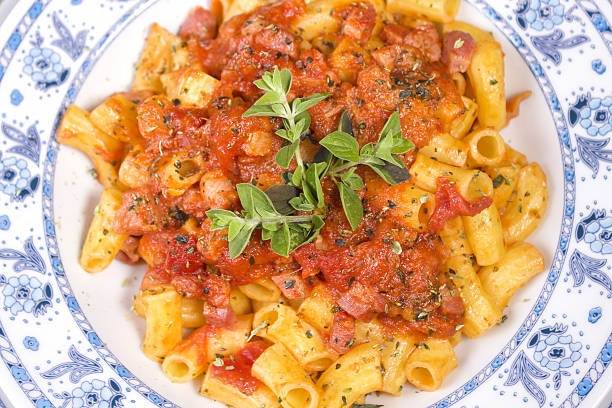 Pasta Amatriciana Pasta Amatriciana all'amatriciana stock pictures, royalty-free photos & images