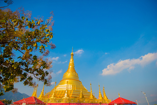 Golden places and beautiful scenery of Buddhist faith