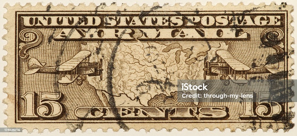 Vintage 1926 - 1927 US Air Mail Stamp 1941 Stock Photo