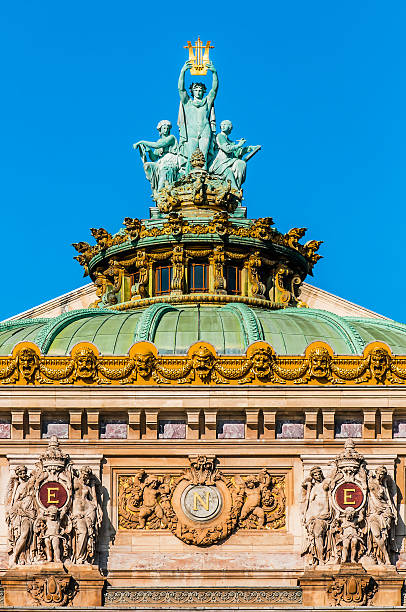 ópera garnier telhado cidade de paris frança - opera opera garnier paris france france imagens e fotografias de stock