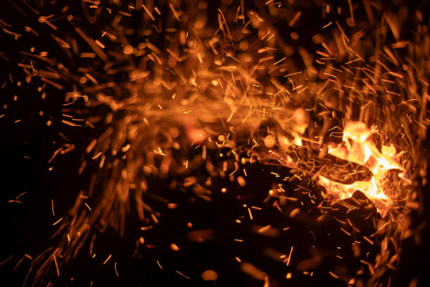 istock Burning firewood. Sparks from coals. Burning wood. 1784161275