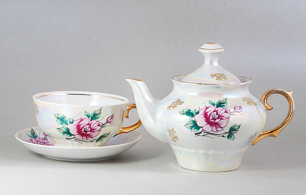 istock Antique porcelain tea pot and cup 178416136