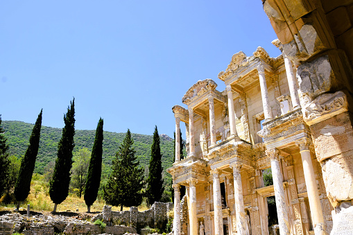Library of Celsus in the Ancient City of Ephesus