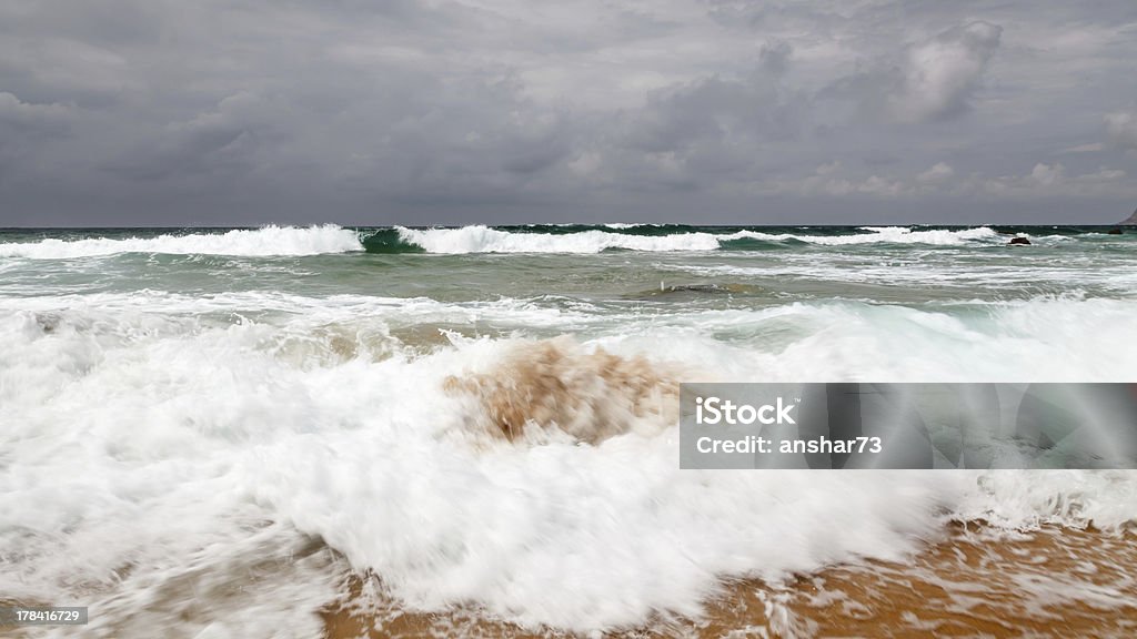 Stormy Day at Guincho Beach in Cascais near Lisbon, Portugal Atlantic Ocean Stock Photo