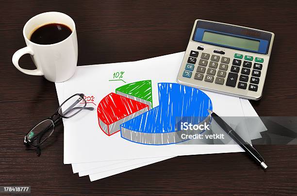 Nota Diagrama Circular Foto de stock y más banco de imágenes de Analizar - Analizar, Bebida, Café - Bebida