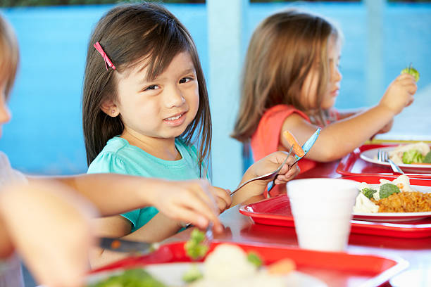 istock Elementary pupils enjoying a healthy lunch In the cafeteria 178419390