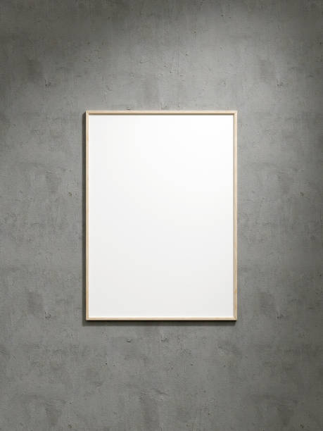istock Minimal hanging photo frame mockup on the wall 1784198700