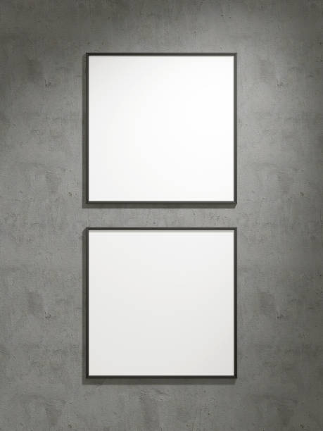 istock Minimal hanging photo frame mockup on the wall 1784198718