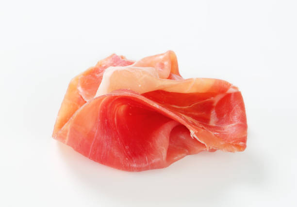 Dry-cured ham Thin slice of dry cured smoked ham parma ham stock pictures, royalty-free photos & images