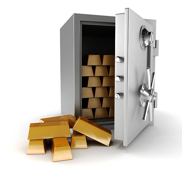 istock 3d vault and gold bars on white background 178421230